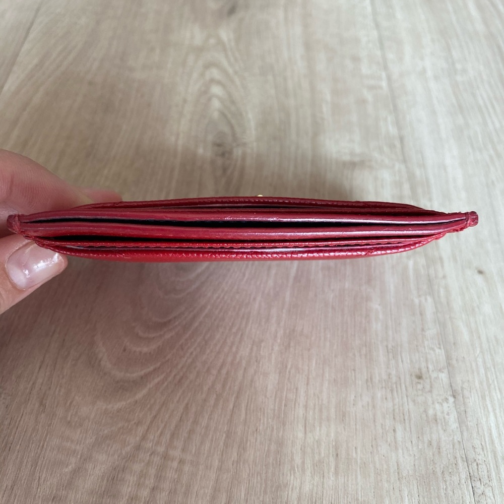 YSL Saint Laurent Matelasse Card Holder Wallet Red - Picture 3 of 8